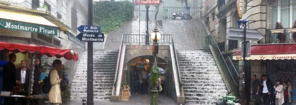 Est-ce Qu'il Va Pleuvoir Aujourd'hui à Paris Inondation à Paris, les marches de Montmartre transformées en cascade.