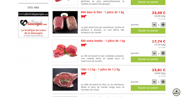 Viande de Boeuf Boucherie en ligne